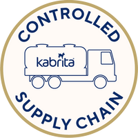 Controlled supply chain badge with a Kabrita delivery truck.
Lencana rantaian bekalan terkawal dengan lori penghantaran Kabrita.